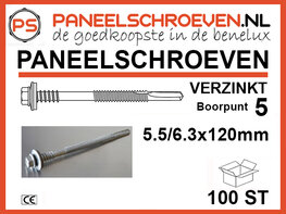 Paneelschroeven verzinkt 5,5 x 100 100st