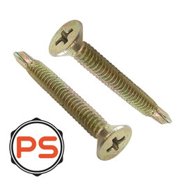Plaatschroeven Geel Verzinkt 4,8 x 38 200st. Philips Platkop DIN7504O Plaatschroeven Geel Verzinkt 4,8 x 38 200st. Philips Platkop DIN7504O