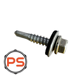 Plaatschroeven RVS 5,5 x 25 100st. Zeskant DIN7504K met ring Plaatschroeven RVS 5,5 x 25 100st. Zeskant DIN7504K met ring