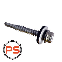 Plaatschroeven RVS 5,5 x 35 100st. Zeskant DIN7504K met ring Plaatschroeven RVS 5,5 x 35 100st. Zeskant DIN7504K met ring